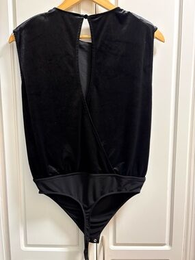 Express Black Velvet Tank Bodysuit